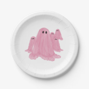 Rosa Ghost Halloween Papierplatte Pappteller