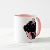 Rosa Gift Cupcake Tasse (VorderseiteRechts)