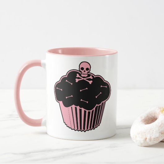 Rosa Gift Cupcake Tasse (Mit Donut)