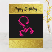 Rosa giftiger Skorpion sehr giftiges Insekt Karte (Gelbe Blume)