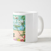 Rosa Gin Beach Grenada Reiseplakat Jumbo-Tasse (Vorderseite Rechts)