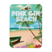 Rosa Gin Beach Grenada Reiseplakat Magnet (Vertikal)