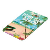 Rosa Gin Beach Grenada Reiseplakat Magnet (Linke Seite)