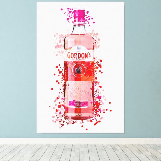 Rosa Gin bedruckte Leinwand (Insitu (Holzboden))