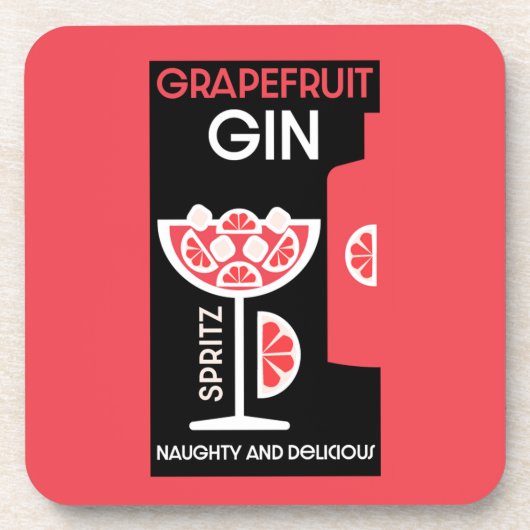 Rosa Gin Getränkeuntersetzer (Vorderseite)