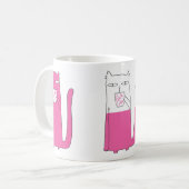 Rosa Gin-Katzen-Tasse Kaffeetasse (Vorderseite Links)