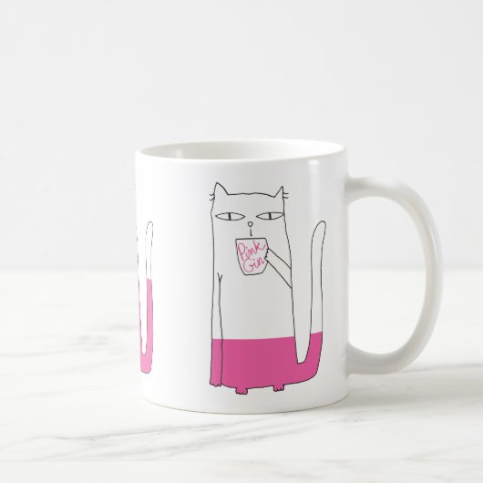 Rosa Gin-Katzen-Tasse Kaffeetasse (Rechts)