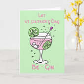 Rosa Gin St. Patrick's Day Karte (Gelbe Blume)