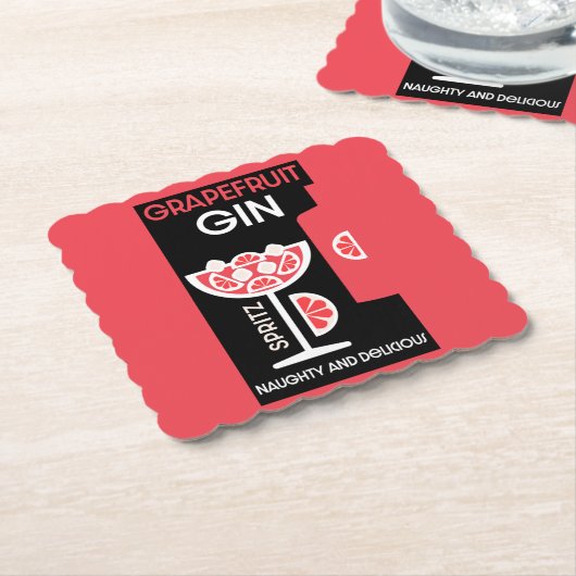 Rosa Gin Untersetzer (angewinkelt)