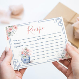 Rosa Ginger-Krug Chinoiserie Rezeptkarte Einladung