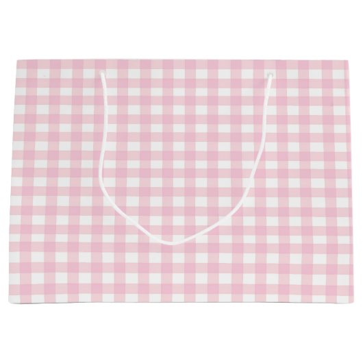 Rosa Gingham 1 Große Geschenktüte (Vorderseite)