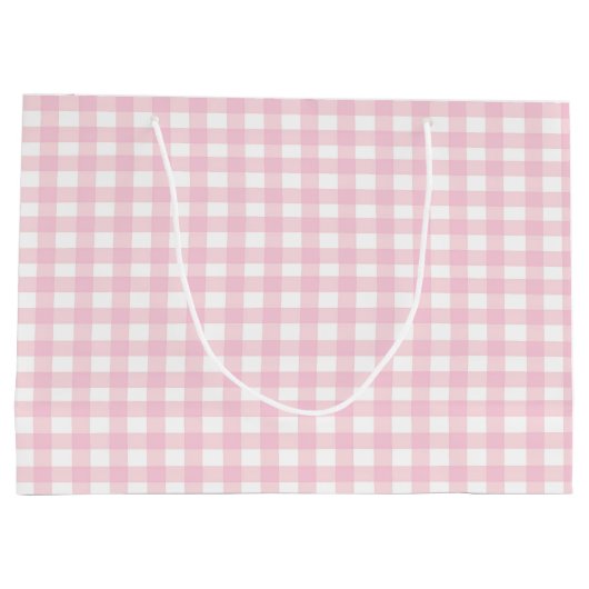 Rosa Gingham 1 Große Geschenktüte (Rückseite)