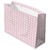 Rosa Gingham 1 Große Geschenktüte (Rückseite Schrägansicht)