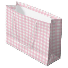Rosa Gingham 1 Große Geschenktüte