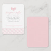 Rosa Gingham Baby Dusche Windel Gewinnspiel Begleitkarte (Vorne/Hinten)
