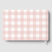 Rosa Gingham-Baby-Shower-Gästebuch Gästebuch (Rückseite)