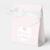 Rosa Gingham Babydusche Geschenkschachtel (Vorderseite)