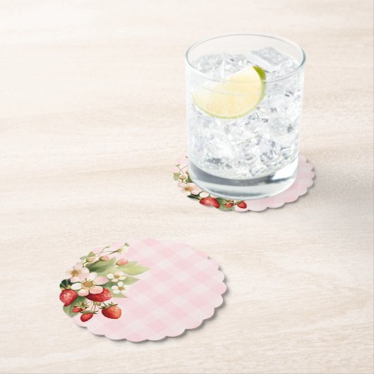 Rosa Gingham Babydusche Untersetzer (Vor Ort)