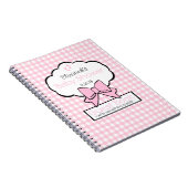 Rosa Gingham-Babyparty-Gast-Buch Notizblock (Rechte Seite)