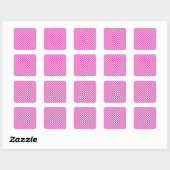 Rosa Gingham Background Square Sticker (Blatt)