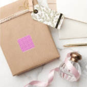 Rosa Gingham Background Square Sticker (Schenken)