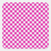 Rosa Gingham Background Square Sticker (Vorderseite)