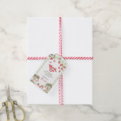 Rosa Gingham-Beere Erste Erdbeere 1. Geburtstag Geschenkanhänger (Mit Garn)
