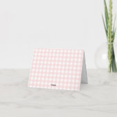 Rosa Gingham-Beere Hochzeitsdusche verliebt Dankeskarte (Rückseite)