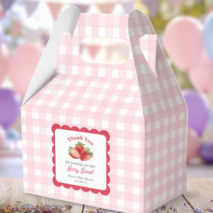 rosa Gingham-Beeren-Baby-Party Geschenkschachtel