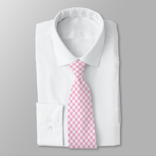 Rosa Gingham-Blasebalg Krawatte (Gebunden)