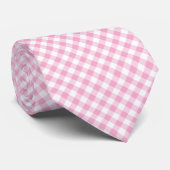 Rosa Gingham-Blasebalg Krawatte (Gerollt)