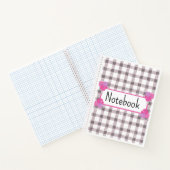 Rosa Gingham-Blumen-Notizbuch Notizblock (Innenseite)