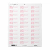Rosa Gingham-Blumen-Wappen-Monogramm-Adresse (Vorne)