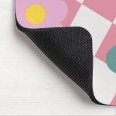 Rosa Gingham-Blumenmuster – Retro Süße Blumen Mousepad (Ecke)