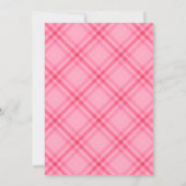Rosa Gingham-Brautjungfer-Party Einladung (Rückseite)