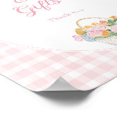 Rosa Gingham Brautparty Karten und Geschenke Poster (Ecke)