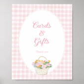 Rosa Gingham Brautparty Karten und Geschenke Poster (Vorne)
