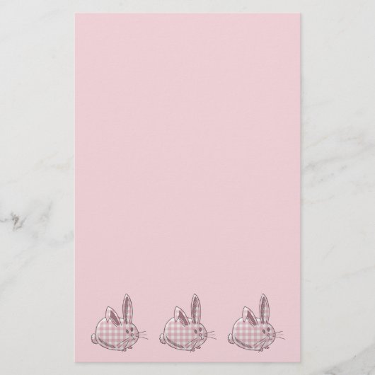 Rosa Gingham Briefpapier (Vorderseite)