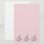 Rosa Gingham Briefpapier (Vorne/Hinten)