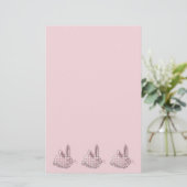 Rosa Gingham Briefpapier (Stehend Vorderseite)