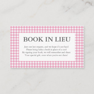 Rosa Gingham-Buch in Liegekarten Begleitkarte