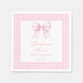 Rosa Gingham Bugband Babydusche Serviette (Vorderseite)