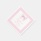 Rosa Gingham Bugband Babydusche Serviette (Ecke)