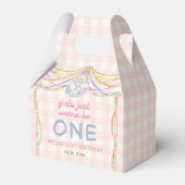 Rosa Gingham bunte Mädchen-Geburtstagsfeier Geschenkschachtel (Rückseite)