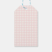 Rosa Gingham Bunter Mädchen-Geburtstagsfeier Geschenkanhänger (Rückseite)
