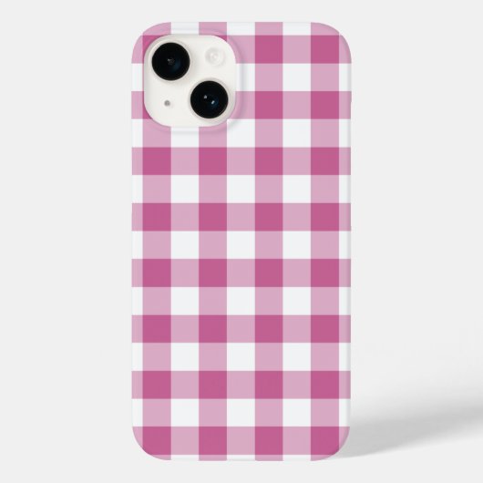 Rosa Gingham Case-Mate iPhone Hülle (Rückseite)