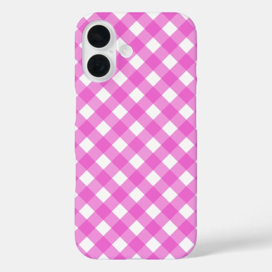 Rosa Gingham Case-Mate iPhone Hülle (Rückseite)