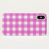 Rosa Gingham Case-Mate iPhone Hülle (Rückseite (Horizontal))