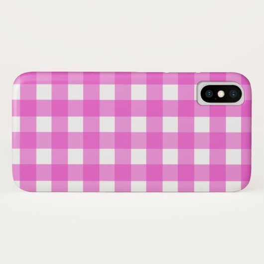 Rosa Gingham Case-Mate iPhone Hülle (Rückseite (Horizontal))