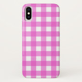 Rosa Gingham Case-Mate iPhone Hülle (Rückseite)